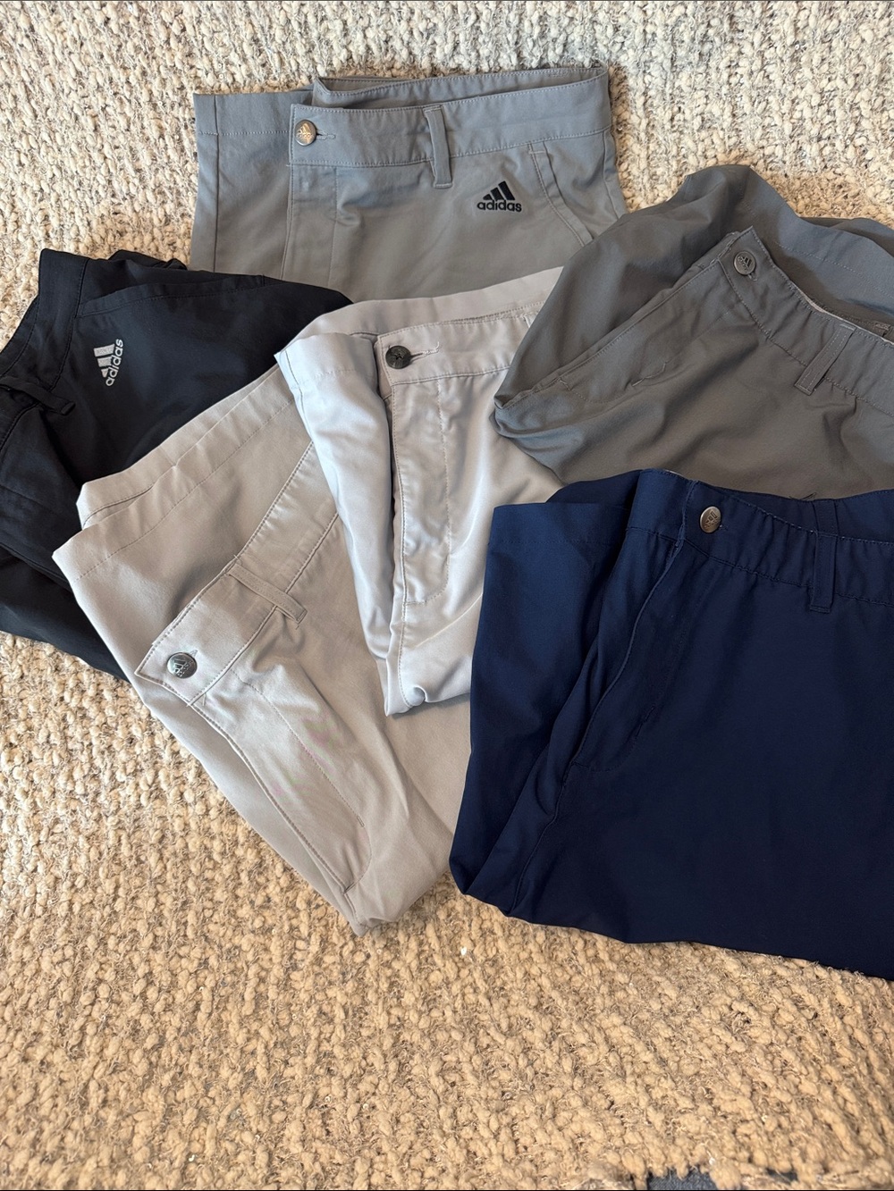 adidas Men’s Shorts Lot - Black, Gray, Light Gray, Navy